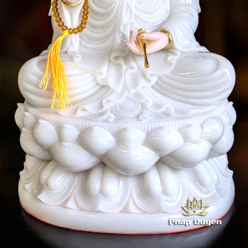 Tượng Quan Âm Bồ Tát, Chất Liệu Bột Đá Trắng, Cao 48cm - Ảnh 5