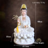 Tượng Quan Âm Bồ Tát, Chất Liệu Bột Đá Trắng, Cao 30cm - 66cm - ảnh 8