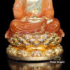 Bộ Tượng Ta Bà Tam Thánh Ngồi Đài Sen Bằng Đồng Sơn Men Độ Cao, Cao 40cm (Tổng Hào Quang 50cm) - ảnh 5