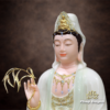 Tượng Quan Thế Âm Ngồi Tự Tại Bằng Bột Đá Cẩm Thạch Màu Thiên Thanh, Cao 40-66cm - ảnh 2