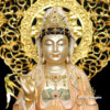 Bộ Tượng Ta Bà Tam Thánh Ngồi Đài Sen Bằng Đồng Sơn Men Độ Cao, Cao 40cm (Tổng Hào Quang 50cm) - ảnh 7