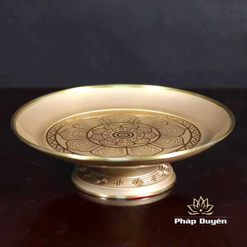 Đĩa Hoa Sen Bằng Đồng, Đường Kính 25cm - Ảnh 2
