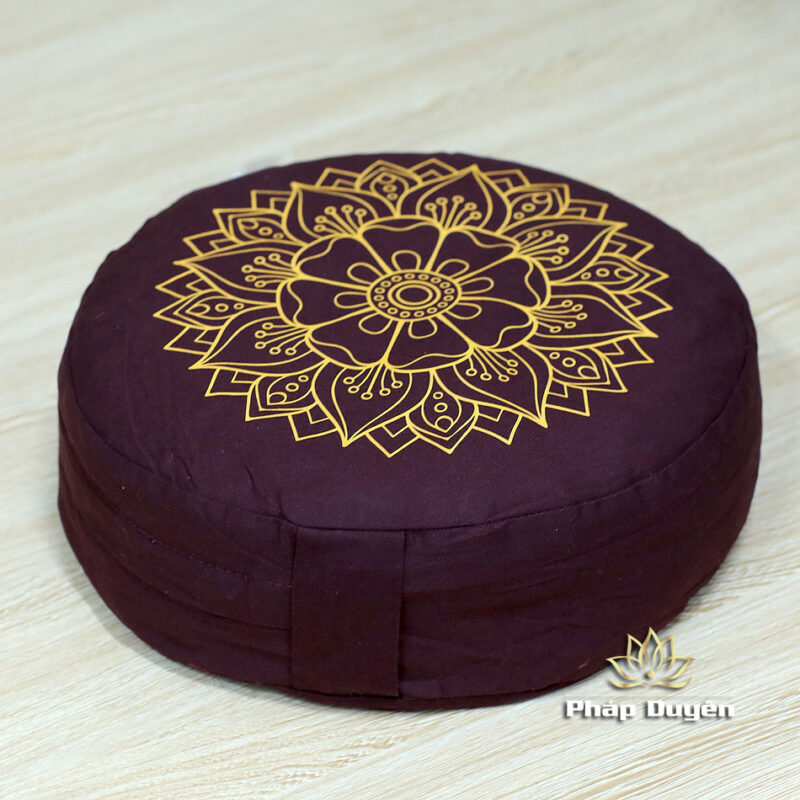 Bồ Đoàn Cát Tường Thêu Hoa Sen, Vỏ Đỗ, Màu Nâu, Kích thước 30*8cm - Ảnh 2