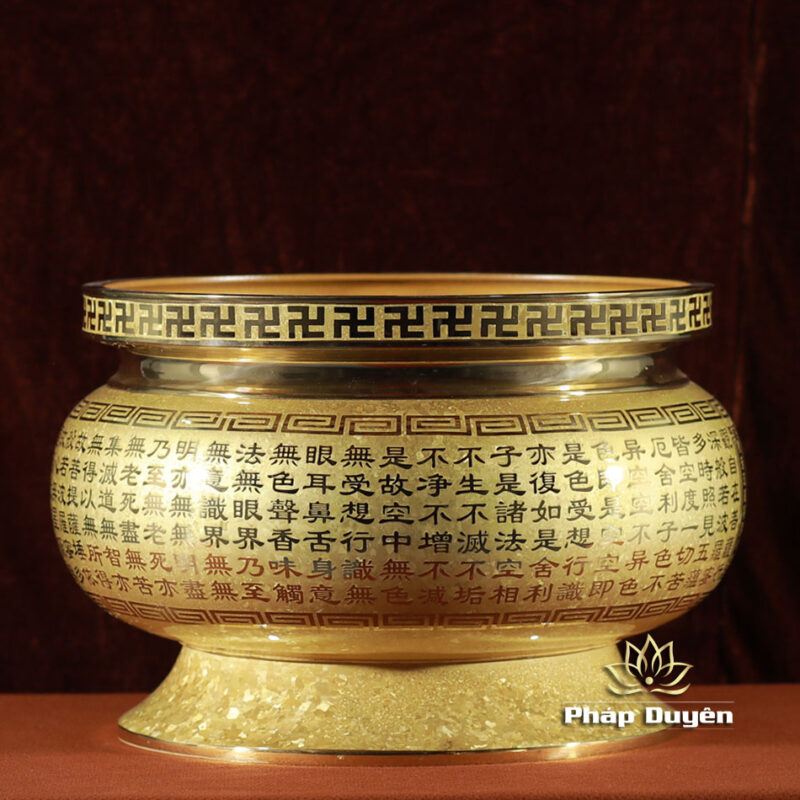 Bát Hương Tâm Kinh, Màu Vàng, Đường Kính 28cm - Ảnh 2