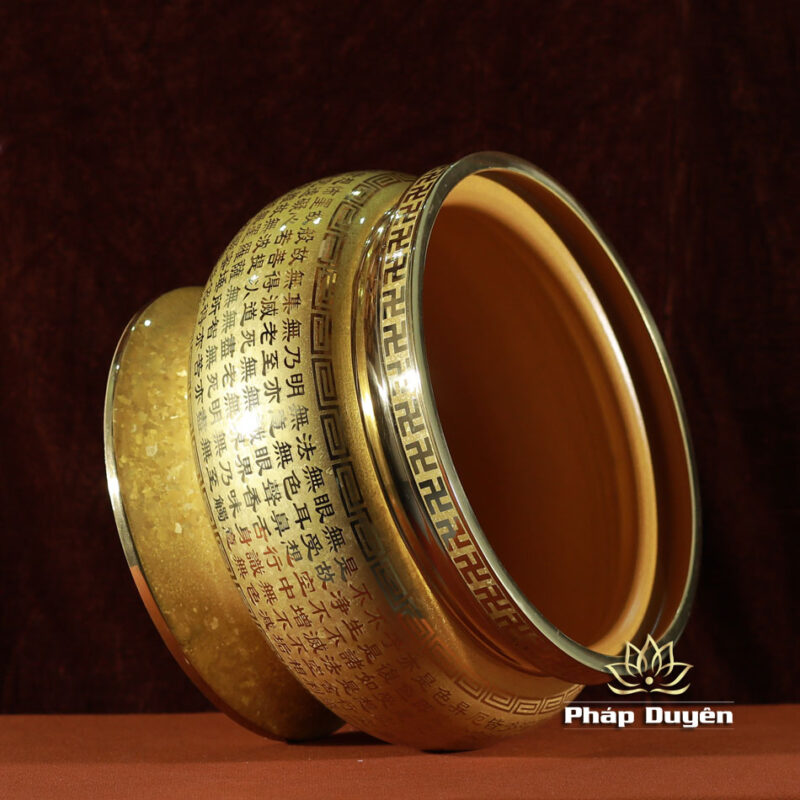 Bát Hương Tâm Kinh, Màu Vàng, Đường Kính 28cm - Ảnh 3