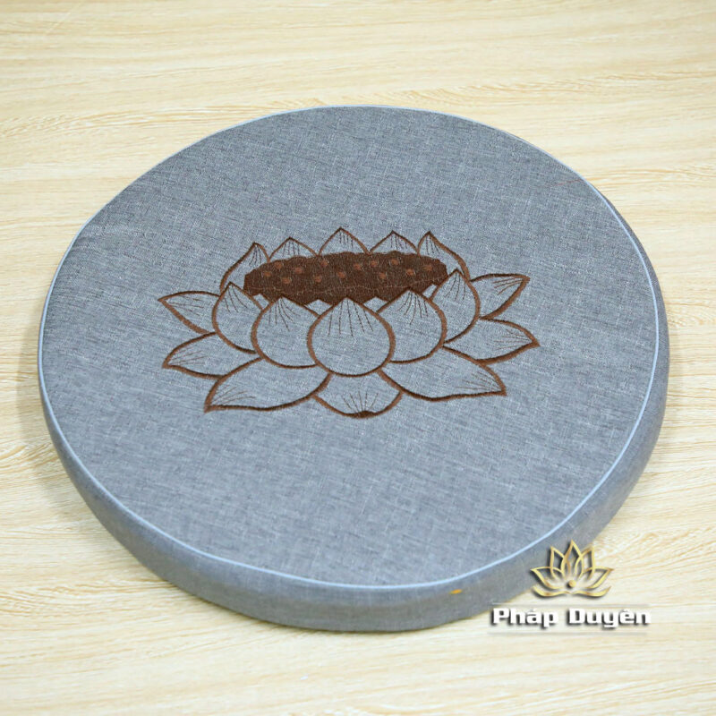 Bồ Đoàn Thêu Hoa Sen Màu Xám, Kích Thước 49x6cm, 58x6cm - Ảnh 5
