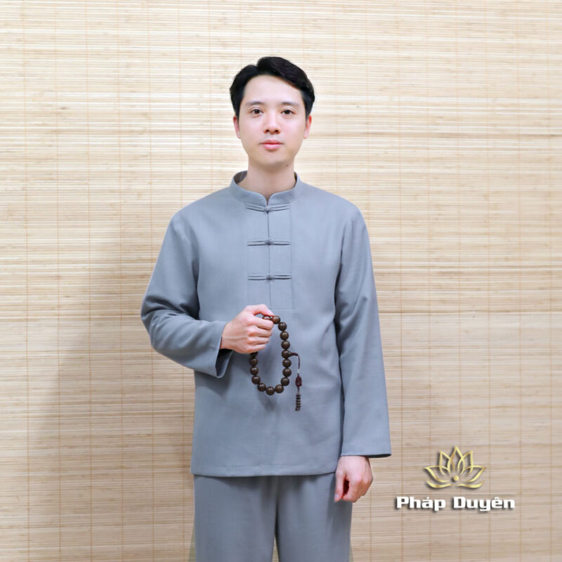 Bộ Phật Tử Nam Đi Chùa Thiện Minh, Vải Thô Đũi Màu Xám Cao Cấp, Nhiều Size - Ảnh 2
