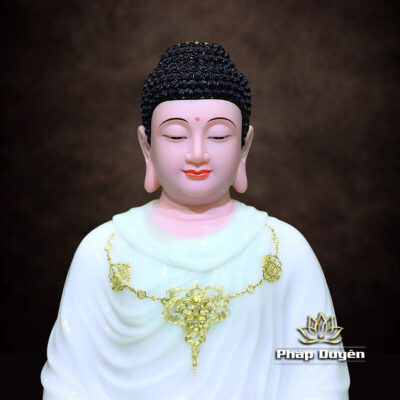 Alternative view of Tượng Phật Thích Ca Ngồi, Chất Liệu Bột Đá, Màu Thiên Thanh, Cao 66-128cm