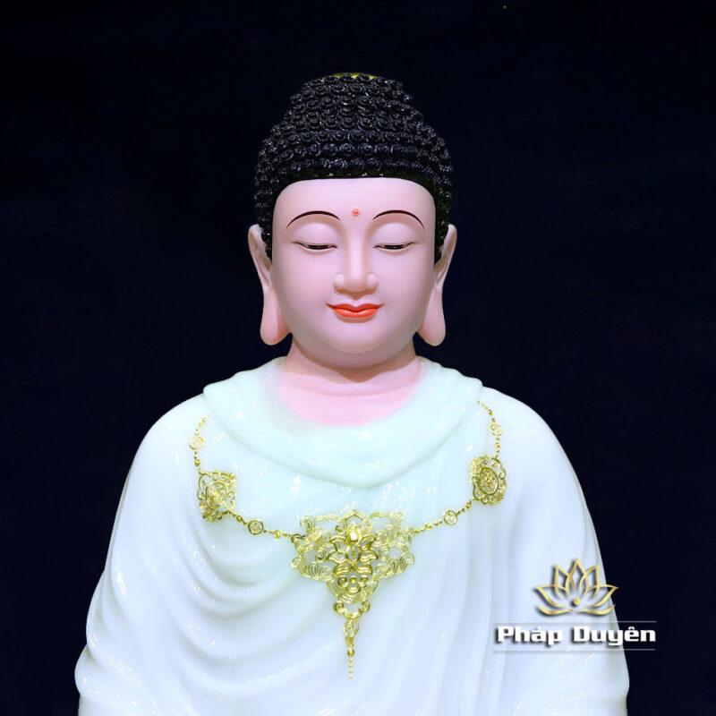 Tượng Phật Thích Ca Ngồi, Chất Liệu Bột Đá, Màu Thiên Thanh, Cao 66cm - Ảnh 2