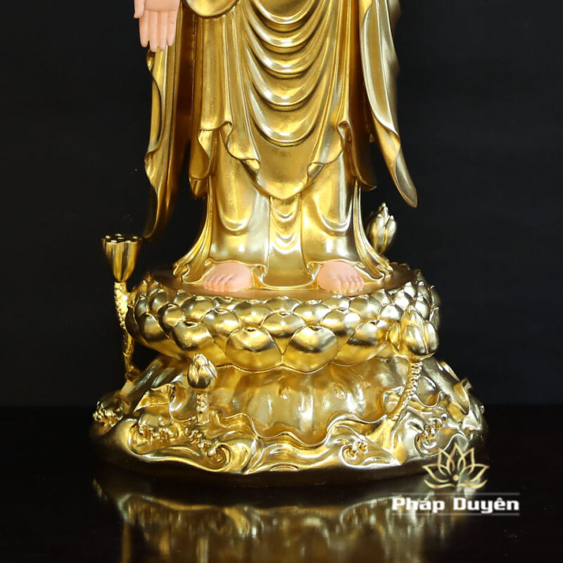 Bộ Tượng Tây Phương Tam Thánh, Bằng Composit Dát Vàng, Cao 90cm - Ảnh 6