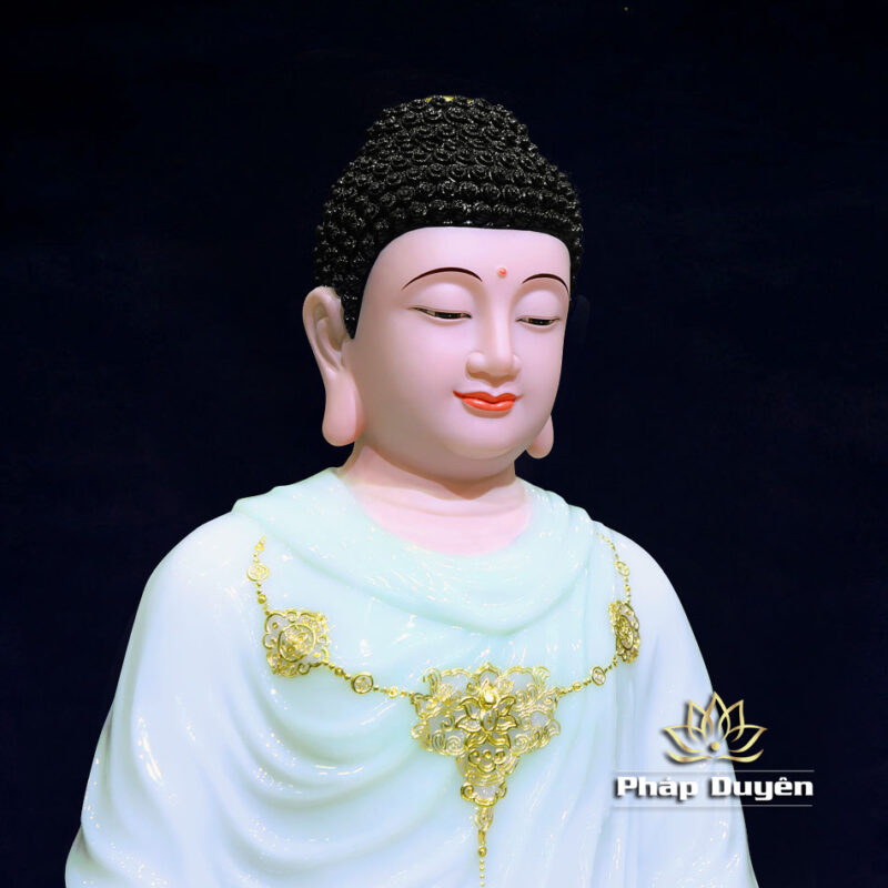 Tượng Phật Thích Ca Ngồi, Chất Liệu Bột Đá, Màu Thiên Thanh, Cao 66cm - Ảnh 3