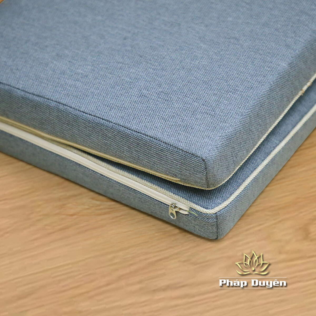 Đệm Lót Ngồi Thiền Xơ Dừa, Thêu Hoa Sen, Mầu Xám, Kích Thước 60x60cm, 70x70cm, 80x80cm - ảnh 10