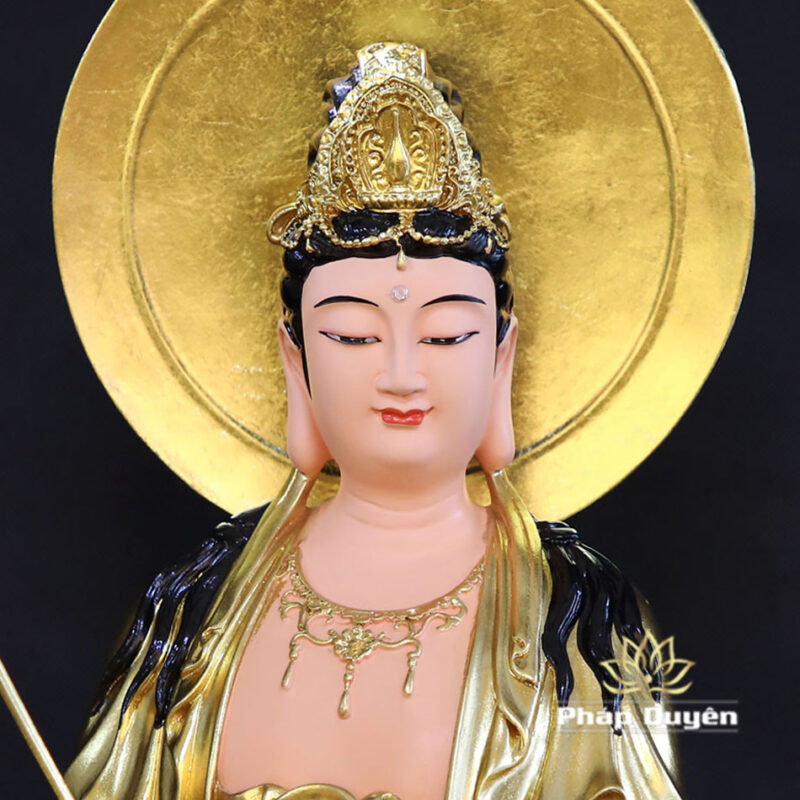 Bộ Tượng Tây Phương Tam Thánh, Bằng Composit Dát Vàng, Cao 90cm - Ảnh 13