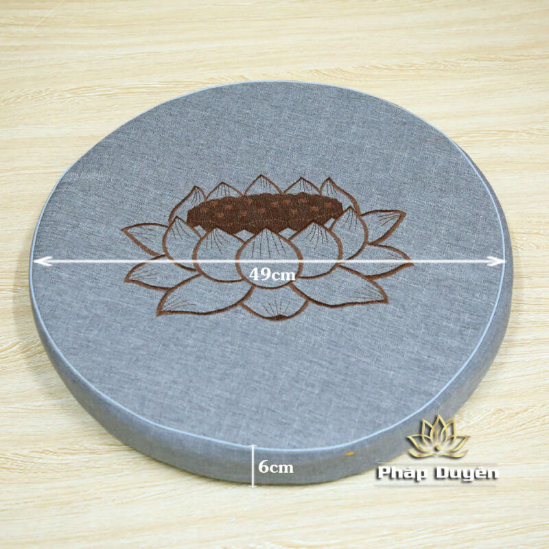 Bồ Đoàn Thêu Hoa Sen Màu Xám, Kích Thước 49x6cm, 58x6cm - Ảnh 8