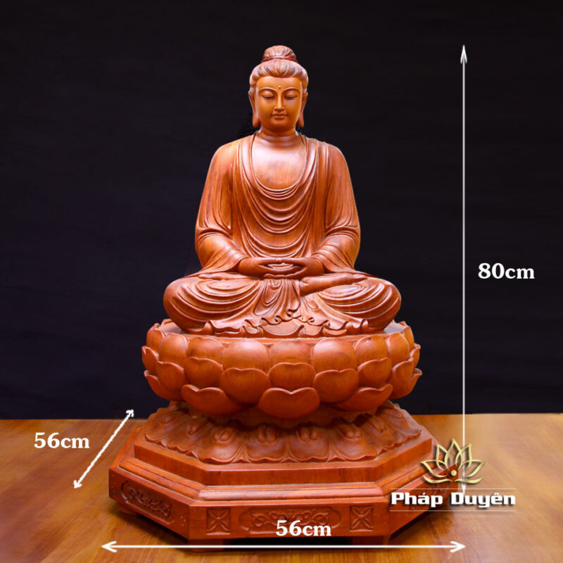 Tượng Bổn Sư Thích Ca Gỗ Hương, Cao 80cm - Ảnh 5
