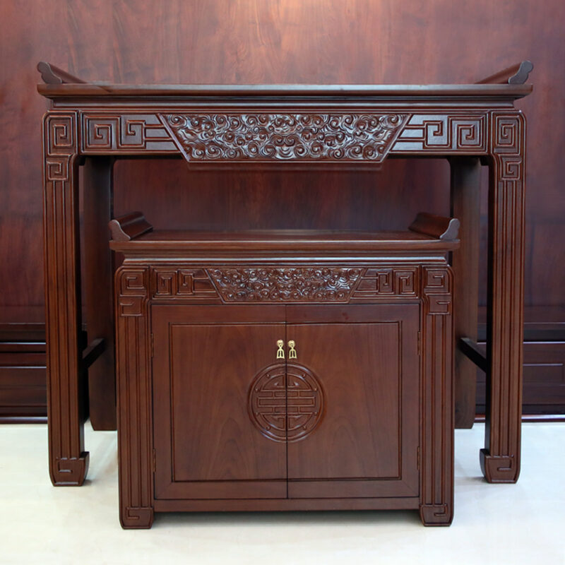 Bộ Ban Thờ Gia Tiên / Bàn Thờ Phật, Bằng Gỗ Gõ, Nhiều Kích Thước