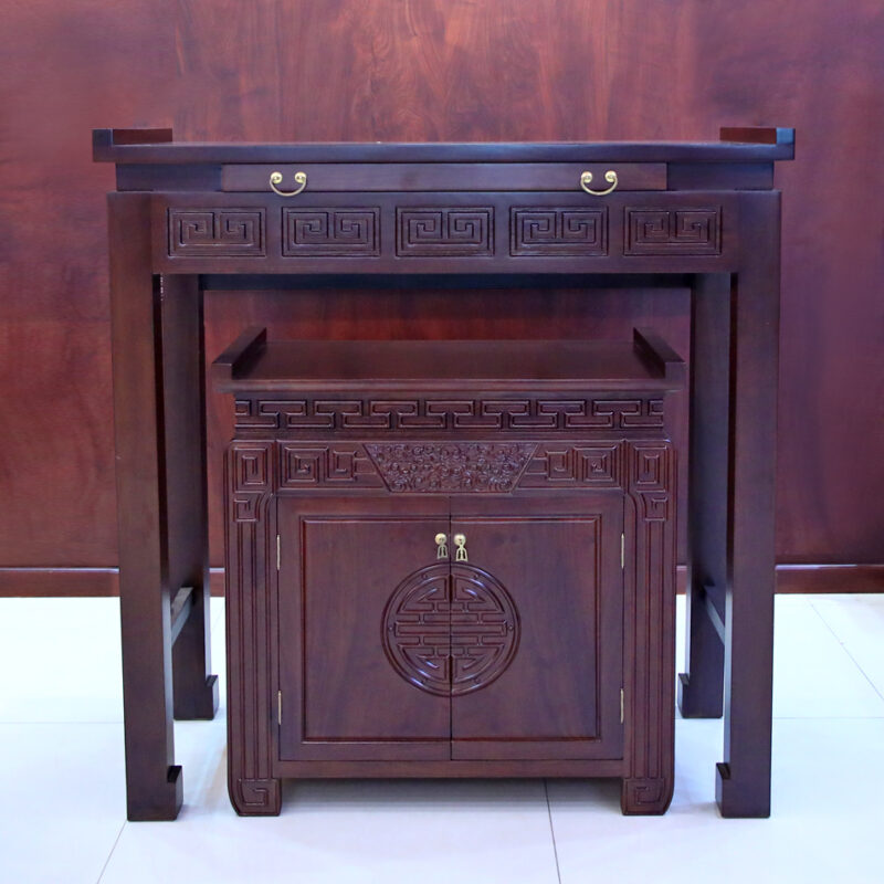 Bộ Ban Thờ Gia Tiên / Bàn Thờ Phật, Bằng Gỗ Gụ, Nhiều Kích Thước