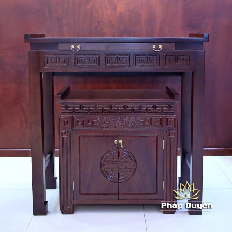 Bộ Ban Thờ Gia Tiên / Bàn Thờ Phật, Bằng Gỗ Gụ, Nhiều Kích Thước - Ảnh 2