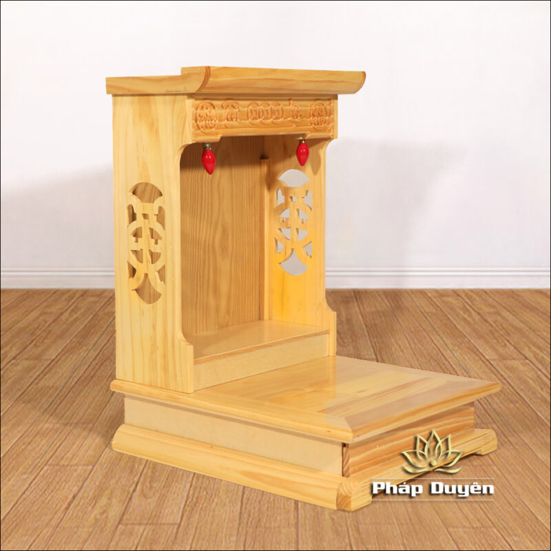 Bàn Thờ Ông Thần Tài Thổ Địa Mái Bằng, Gỗ Thông Mỹ Màu Trắng, Nhiều Kích Thước - Ảnh 4