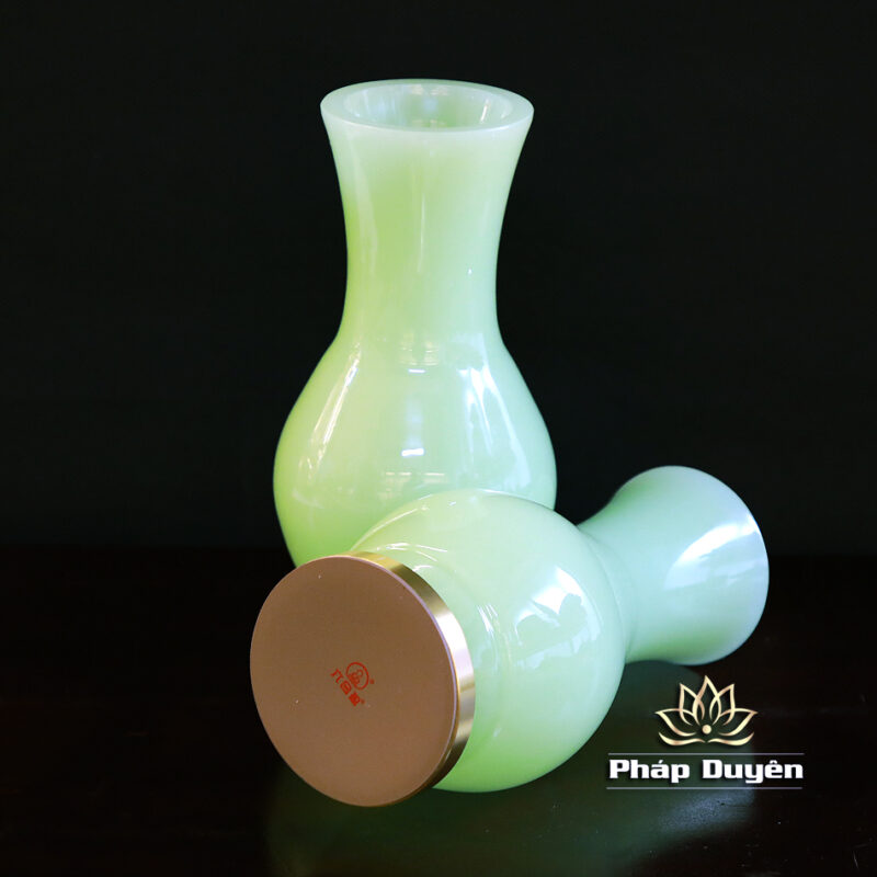 Lọ Hoa Bằng Đá Lưu Ly, Màu Xanh Ngọc, Cao 20cm, 25cm - Ảnh 3