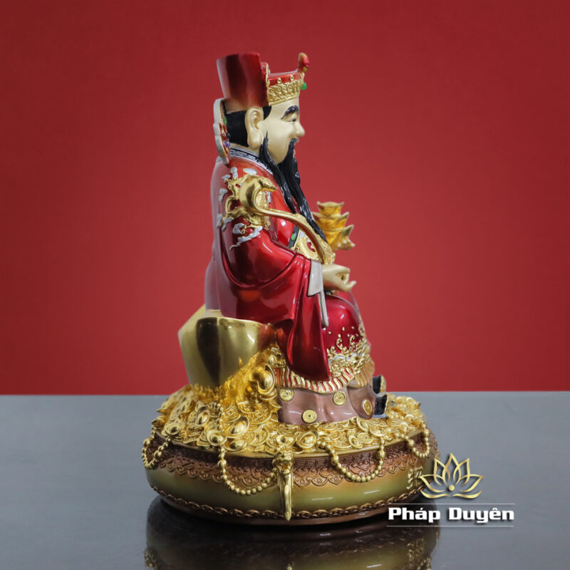 Tượng Thần Tài Như Ý "Chiêu Tài Tiến Bảo", Bằng Đồng Sơn Đỏ, Cao 30cm - Ảnh 8