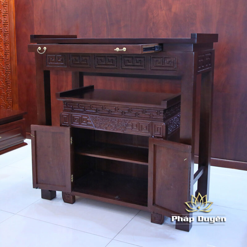 Bộ Ban Thờ Gia Tiên / Bàn Thờ Phật, Bằng Gỗ Gụ, Nhiều Kích Thước - Ảnh 4