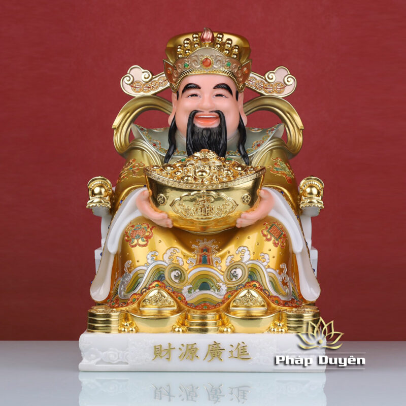 Tượng Thần Tài "Tài Nguyên Quảng Tiến", Bằng Bột Đá Sơn Vàng, Nhiều Kích Thước - Ảnh 2