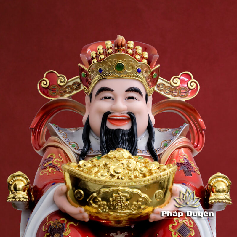 Tượng Thần Tài "Tài Nguyên Quảng Tiến", Bằng Bột Đá Sơn Đỏ, Nhiều Kích Thước - Ảnh 3