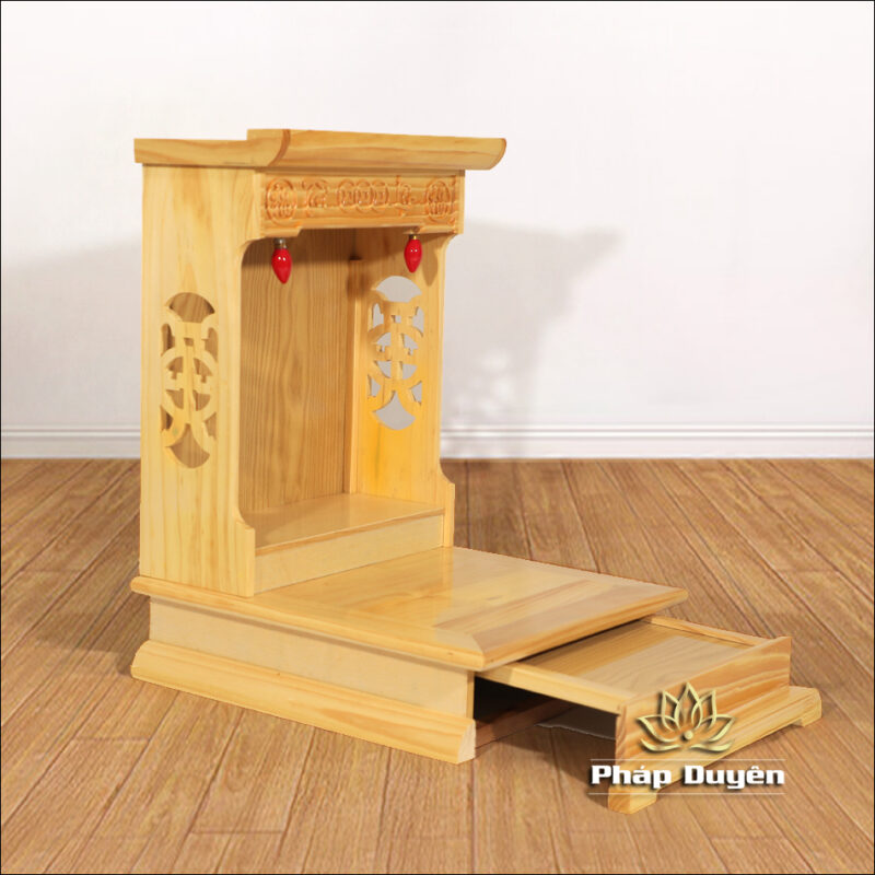 Bàn Thờ Ông Thần Tài Thổ Địa Mái Bằng, Gỗ Thông Mỹ Màu Trắng, Nhiều Kích Thước - Ảnh 5