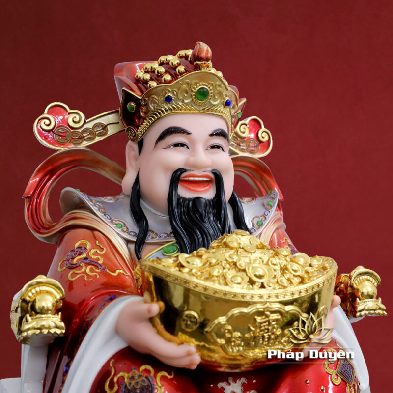 Tượng Thần Tài "Tài Nguyên Quảng Tiến", Bằng Bột Đá Sơn Đỏ, Nhiều Kích Thước - Ảnh 4