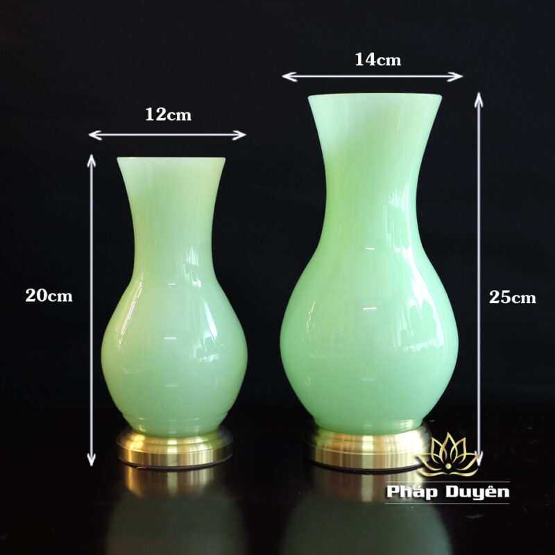 Lọ Hoa Bằng Đá Lưu Ly, Màu Xanh Ngọc, Cao 20cm, 25cm - Ảnh 6