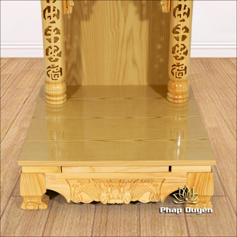 Bàn Thờ Ông Thần Tài Thổ Địa Mái Bằng Chân Quỳ, Gỗ Pơ Mu Trắng, Nhiều Kích Thước - Ảnh 6