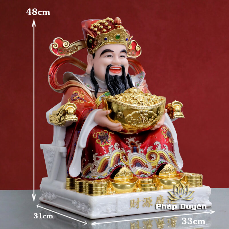 Tượng Thần Tài "Tài Nguyên Quảng Tiến", Bằng Bột Đá Sơn Đỏ, Nhiều Kích Thước - Ảnh 9
