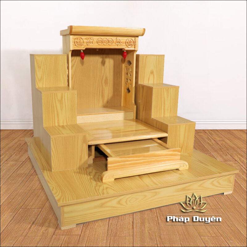 Bàn Thờ Ông Thần Tài Thổ Địa Mái Bằng, Gỗ Thông Mỹ Màu Trắng, Nhiều Kích Thước - Ảnh 9