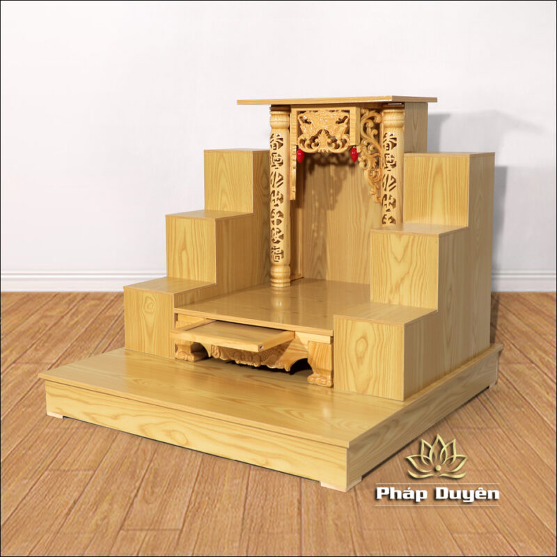 Bàn Thờ Ông Thần Tài Thổ Địa Mái Bằng Chân Quỳ, Gỗ Pơ Mu Trắng, Nhiều Kích Thước - Ảnh 10