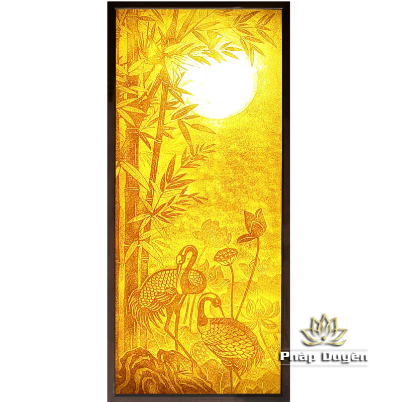 Bộ Tranh Trúc Chỉ Đôi, Họa Tiết Hạc Và Trúc, Kích Thước 50x125cm - Ảnh 4