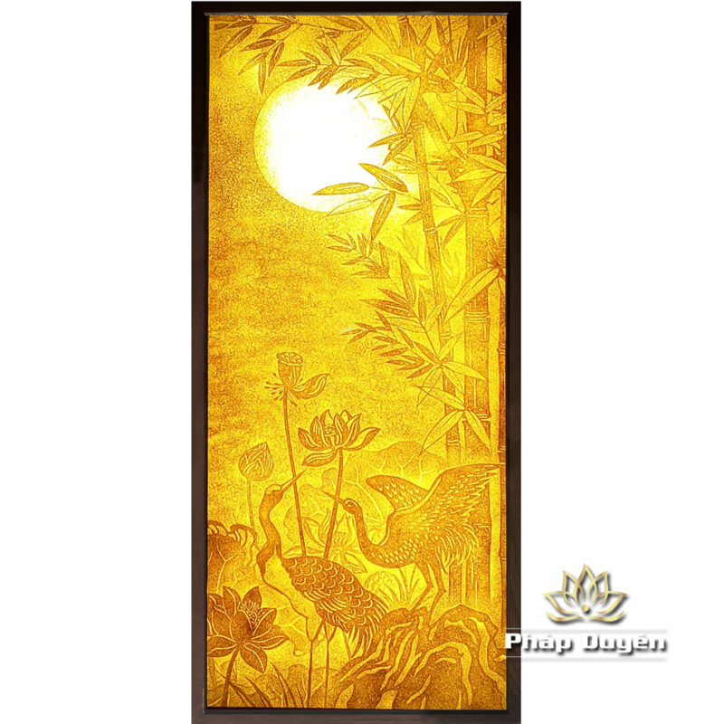 Bộ Tranh Trúc Chỉ Đôi, Họa Tiết Hạc Và Trúc, Kích Thước 50x125cm - Ảnh 3