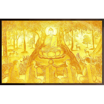 Tranh Trúc Chỉ Nghệ Thuật "Chuyển Pháp Luân", Kích Thước 153*89cm