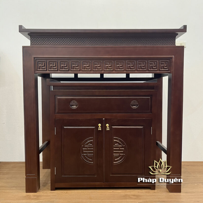 Bộ Bàn Thờ Gia Tiên / Bàn Thờ Phật Bằng Gỗ Sồi, Kích Thước 127*61*127cm - Ảnh 2