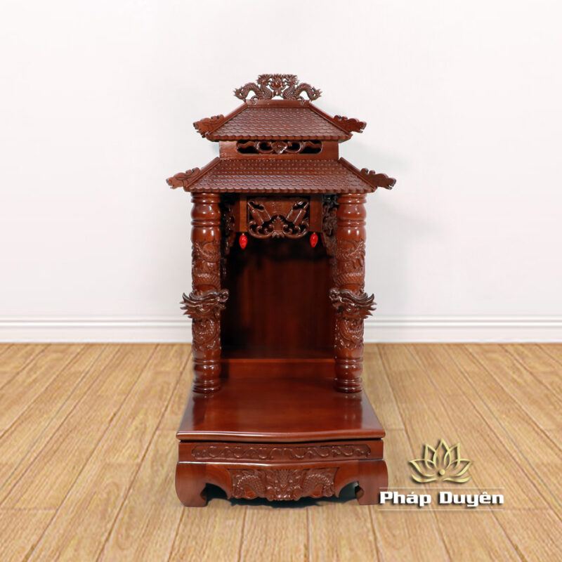Ban Thờ Thần Tài Thổ Địa Song Long Cổ Tự Gỗ Lát, Nhiều Kích Thước - Ảnh 2