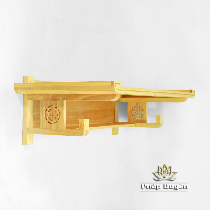 Ban Thờ Treo Tường Chữ Thọ, Bằng Gỗ Thông Màu Vàng Sáng, Kích Thước 98x48x23cm - Ảnh 2