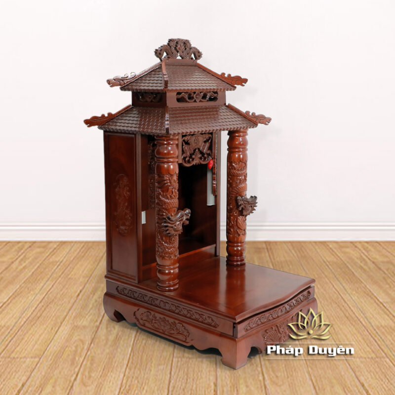 Ban Thờ Thần Tài Thổ Địa Song Long Cổ Tự Gỗ Lát, Nhiều Kích Thước - Ảnh 10
