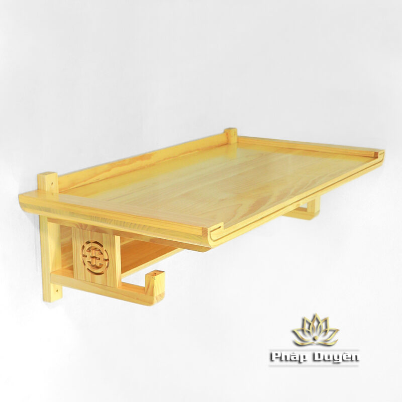 Ban Thờ Treo Tường Chữ Thọ, Bằng Gỗ Thông Màu Vàng Sáng, Kích Thước 98x48x23cm - Ảnh 5