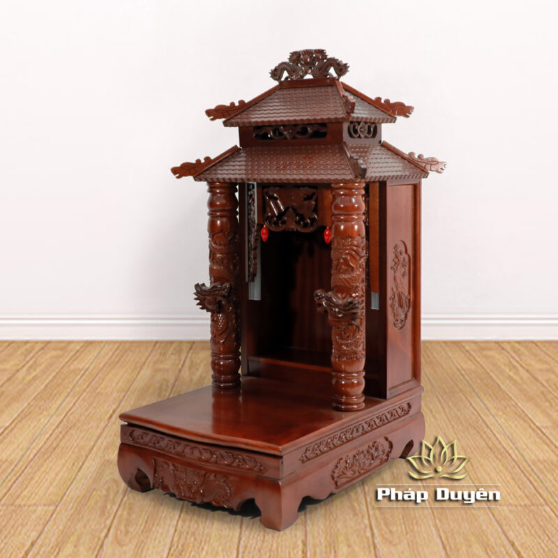 Ban Thờ Thần Tài Thổ Địa Song Long Cổ Tự Gỗ Lát, Nhiều Kích Thước - Ảnh 9