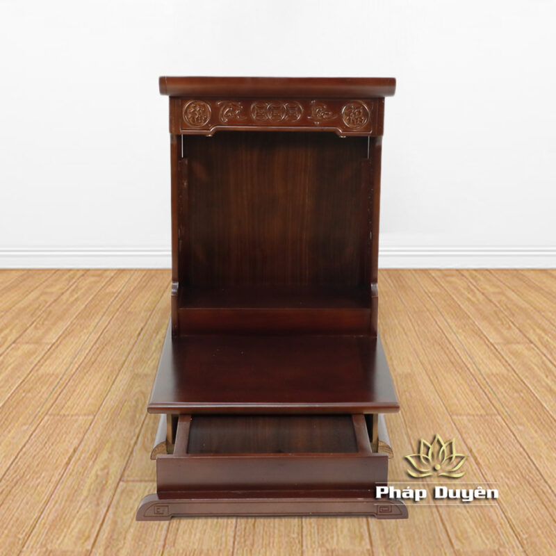 Ban Thờ Tài - Địa Mái Bằng, Gỗ Phủ Veneer Màu Óc Chó, Có Ngăn Kéo, Nhiều Kích Thước - Ảnh 3