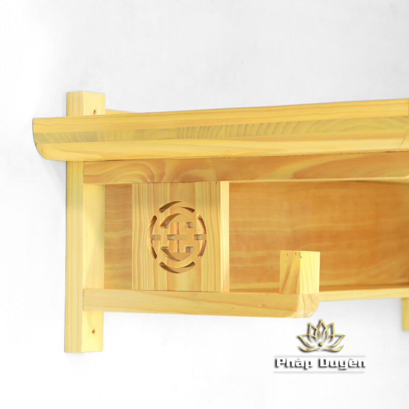 Ban Thờ Treo Tường Chữ Thọ, Bằng Gỗ Thông Màu Vàng Sáng, Kích Thước 98x48x23cm - Ảnh 3