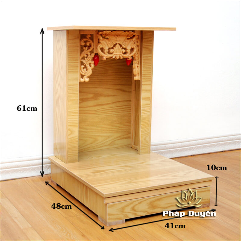 Ban Thờ Thần Tài Thổ Địa Mái Bằng Chân Trơn, Nhiều Kích Thước - Ảnh 3