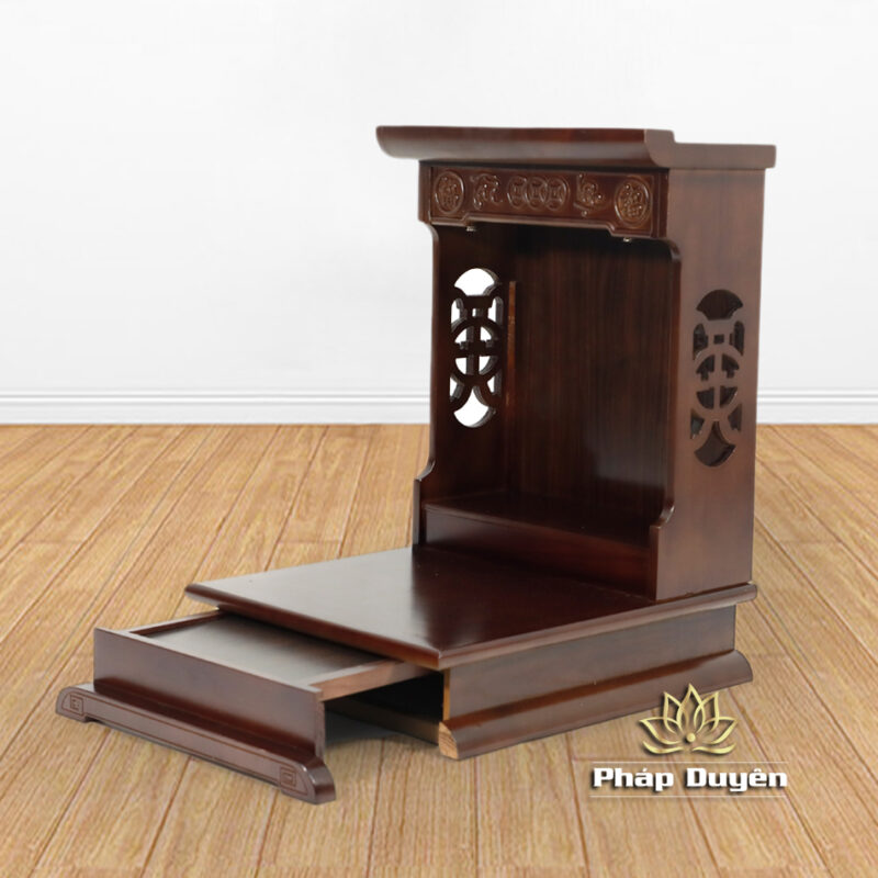 Ban Thờ Tài - Địa Mái Bằng, Gỗ Phủ Veneer Màu Óc Chó, Có Ngăn Kéo, Nhiều Kích Thước - Ảnh 4