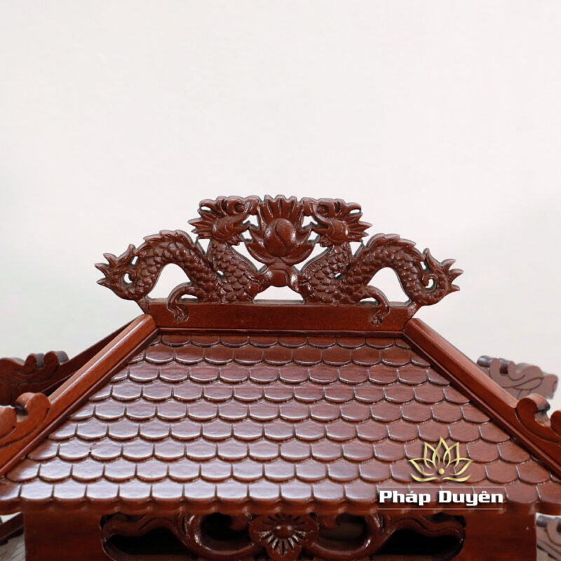 Ban Thờ Thần Tài Thổ Địa Song Long Cổ Tự Gỗ Lát, Nhiều Kích Thước - Ảnh 3