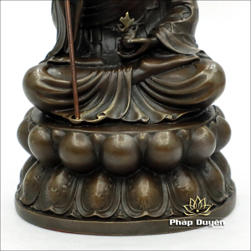 Tượng Địa Tạng Vương Bồ Tát Ngồi, Bằng Đồng Màu Cổ, Cao 22cm - Ảnh 6